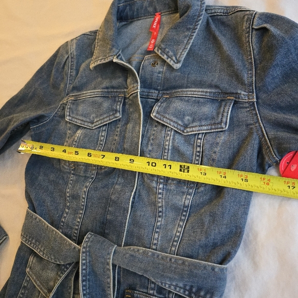Spanx Tie-Front Summer Denim Jean Shirt Jacket Twilight Indigo Shacket - Picture 5 of 15